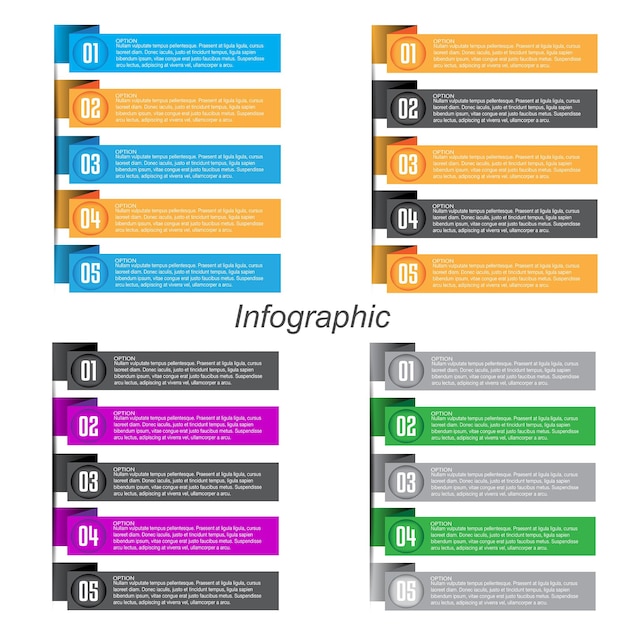 Infografica di raccolta con passaggi e opzioni