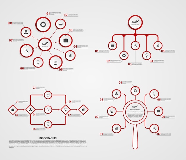 Vettore infografica collezione