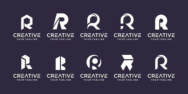 Collezione lettera iniziale r rr logo modello icone per il business della moda sport automotive