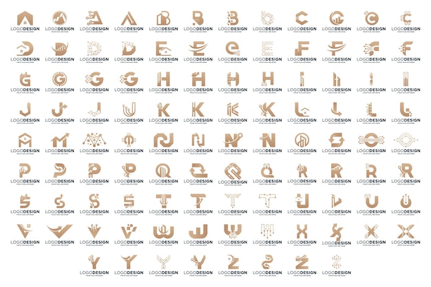 Raccolta di lettere iniziali da a a z logo design