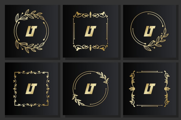 Collection initial logo with luxury ornament design