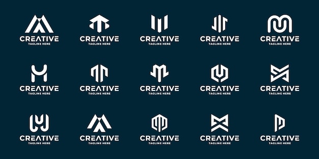 Collection of initial monogram M logo design Creative idea initial M logo