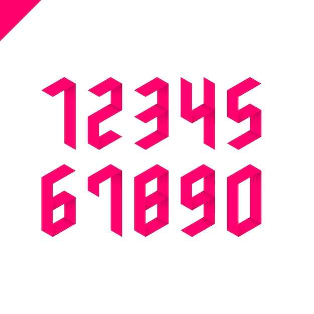 Vector collection of isometric sport numbers