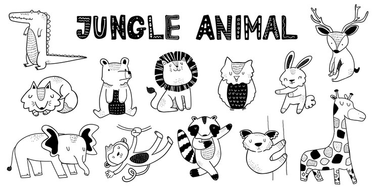 ジャングルの動物のコレクション
