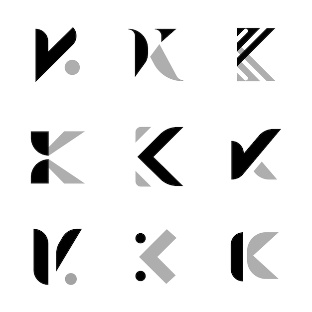 Vettore raccolta di modelli di logo k