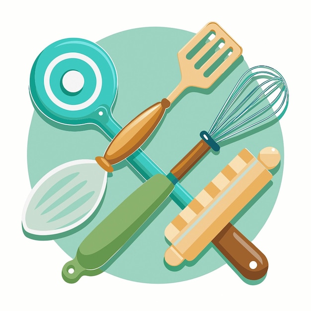коллекция кухонных приборов, включая виск и виск