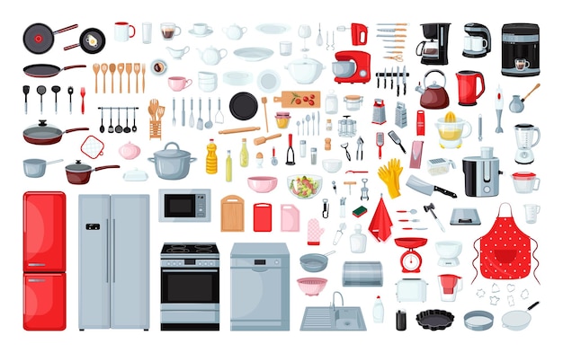 Vector collection of kitchen utensils