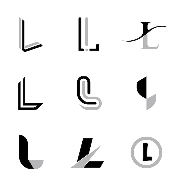 Vector collection of l logo templates