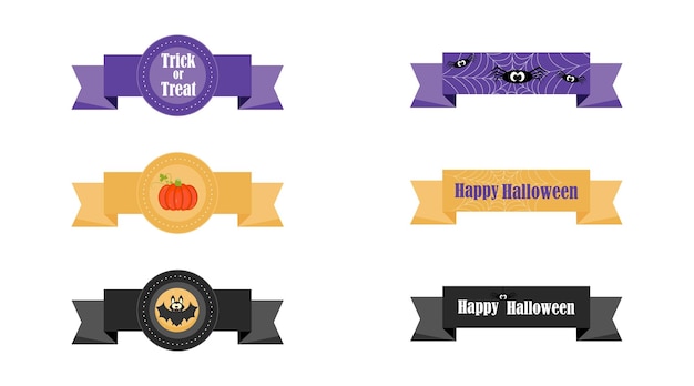 Vector collection of labels for halloween