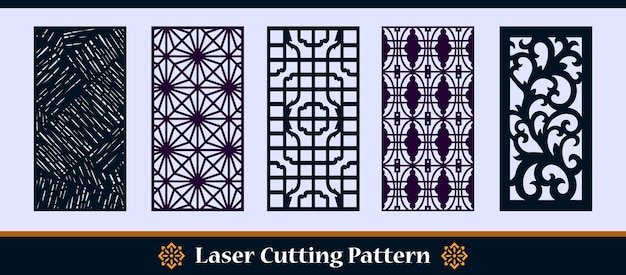 Vector collection of laser cut panels. abstract geometric patterns