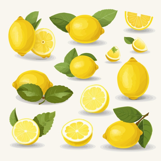 Vector a collection of lemonthemed stickers perfect for decorating your planner or journal