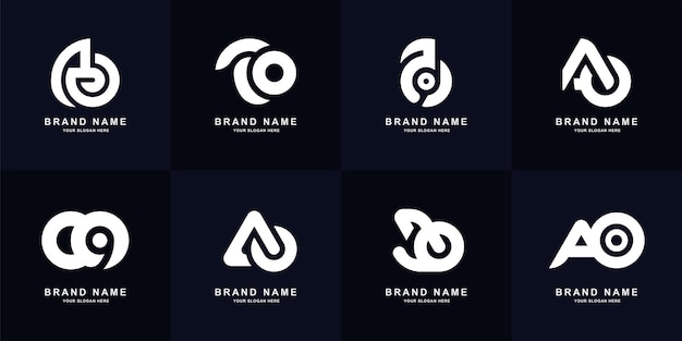 Коллекционная буква а или дизайн логотипа монограммы ао