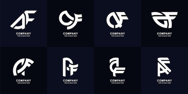 Collection letter AF or A monogram logo template design