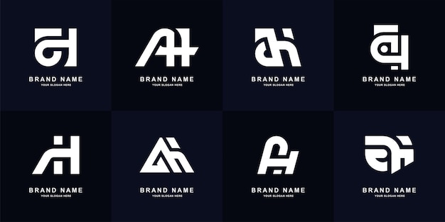 Collection letter A or AH monogram logo design