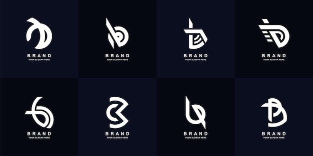 Collection letter b or bb monogram logo design