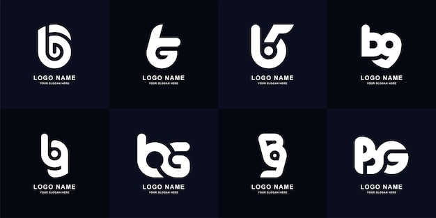 Collection letter BG or GB monogram logo design