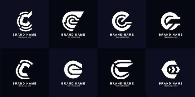 Collection letter c or cc monogram logo design