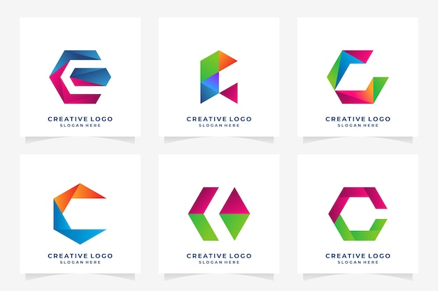 文字 c のロゴのデザイン テンプレートのコレクション
