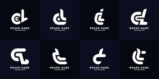 Collection letter CL or LC monogram logo design