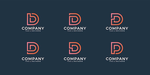 Collection of letter d logo design inspiration template good for icon brand identity circle monogram and business