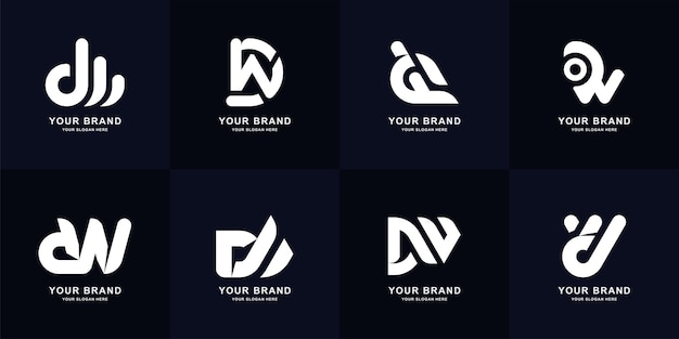 Collection letter dw or wd monogram logo design