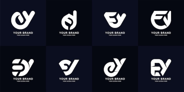 Collection letter EY or YE monogram logo design