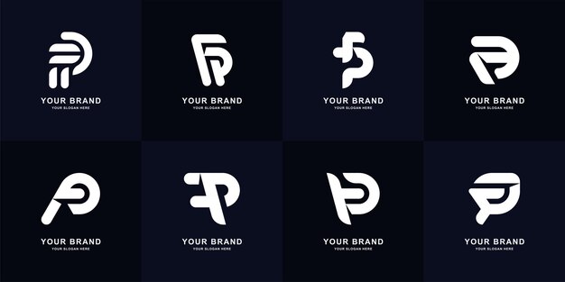 Collection letter FP or PF monogram logo design