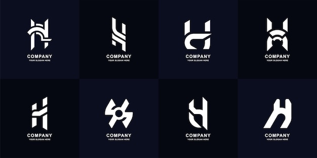 Lettera di sollecito h monogramma logo design