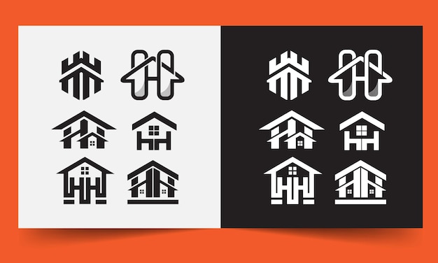 collection of letter HH logo concept