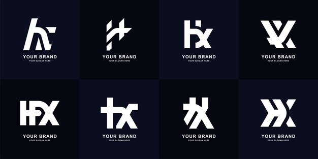 Vettore lettera di raccolta hx o xh monogramma logo design