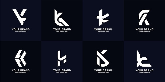 Коллекция буква K вензель дизайн логотипа