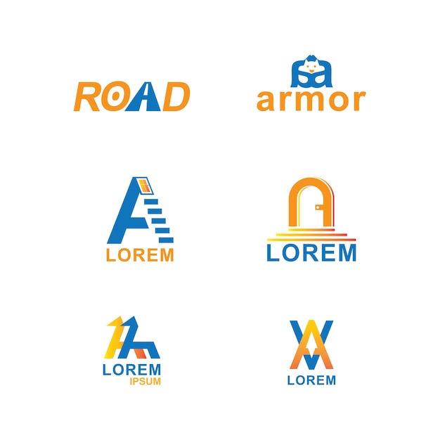 collection of letter a logos