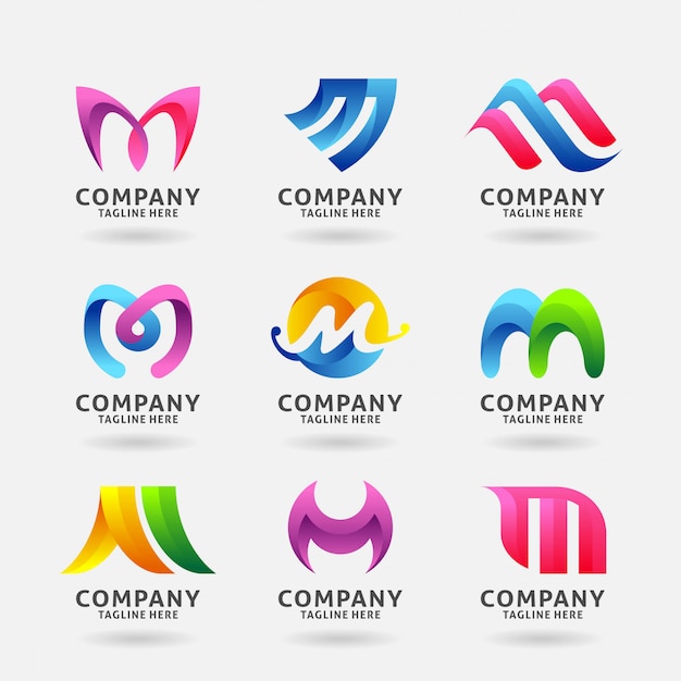 Collection of Letter M modern logo design