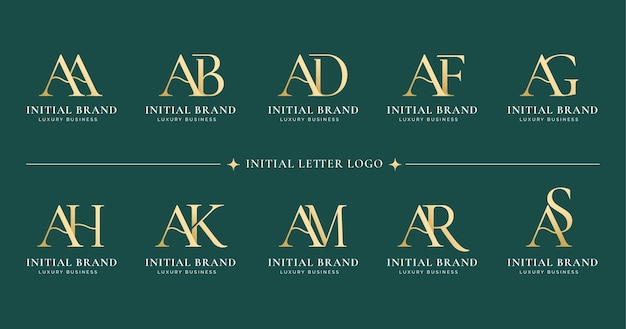 Collection of letter a monogram serif logo design