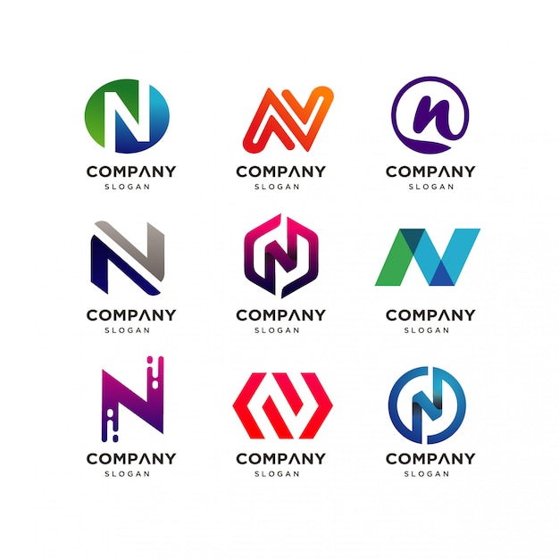 Collection of letter n logo design