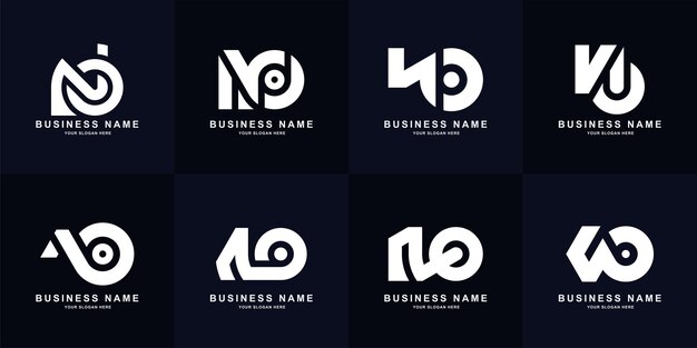 Lettera di raccolta no o on design del logo monogramma