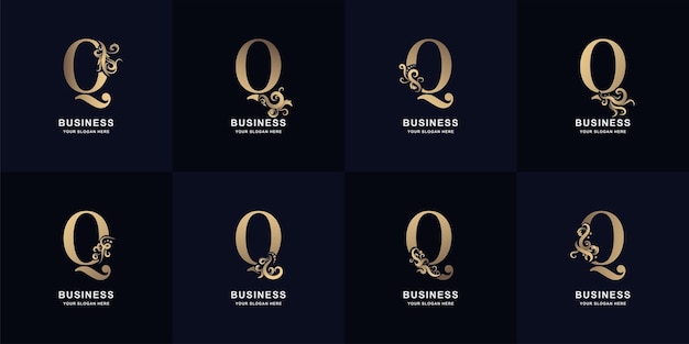 Collection letter Q logo with luxury ornament design