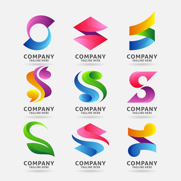 Collezione di design moderno di lettera s logo