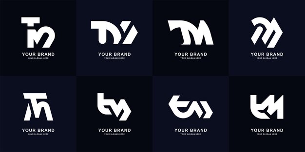 Collection letter TM or MT monogram logo design