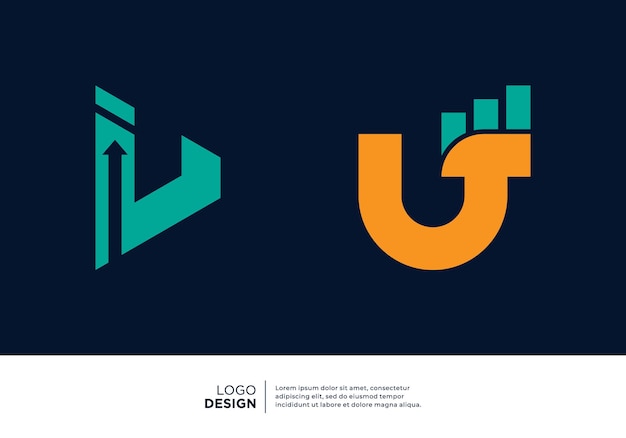 Collection of letter u logo designs for business finance and investment