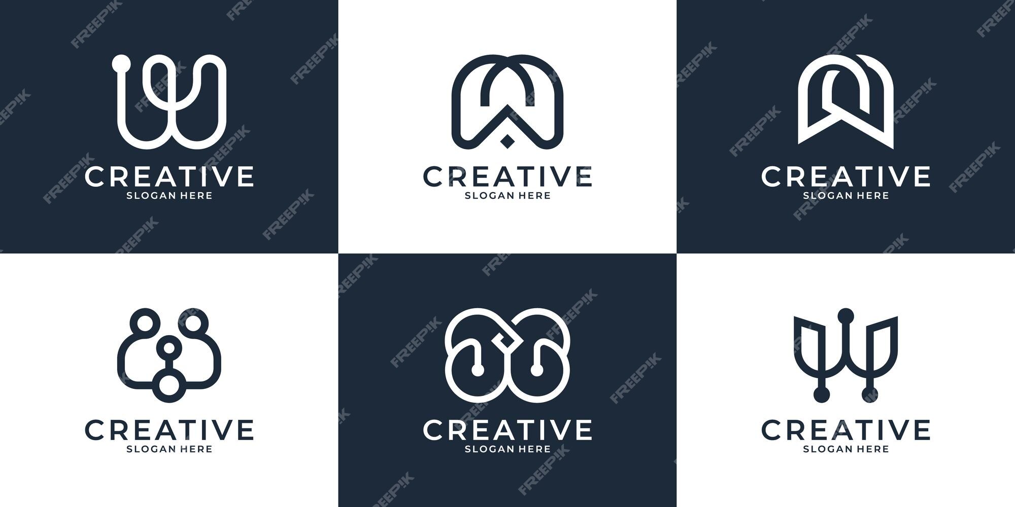 Premium Vector  Collection of letter w logo design templates