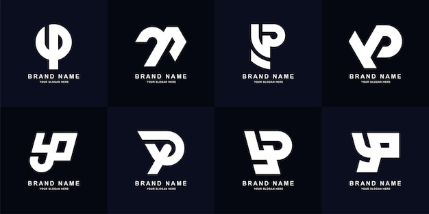 Collection letter YP or PY monogram logo design