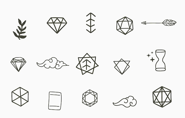 Vector collection of line design with geometric,shape.editable vector illustration for website, sticker, tattoo,icon