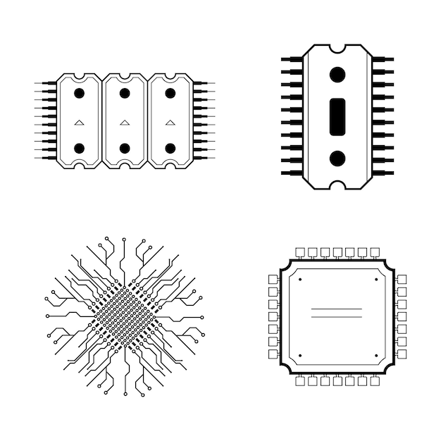 Vettore collezione di microcircuiti lineari