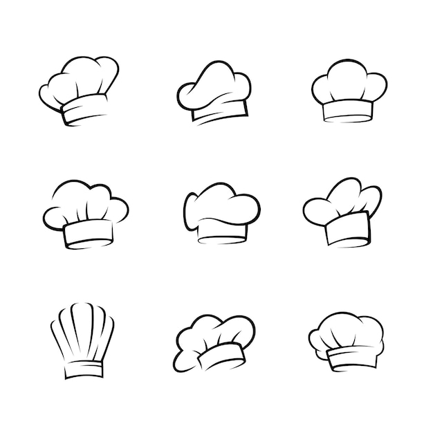 Collection of LineDrawn Chef Hats