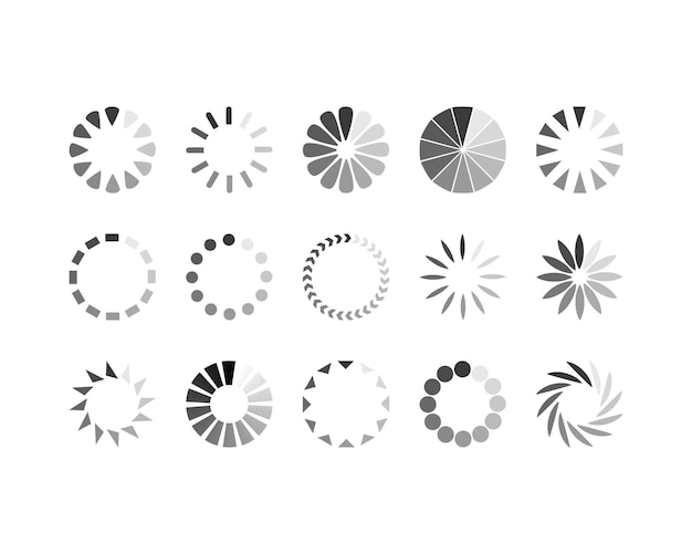collection loading bar status icon vector illustration set loaded icons download progress upload