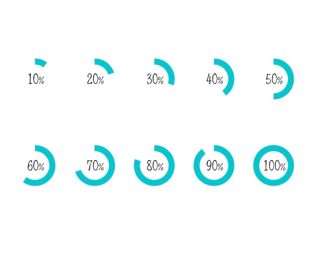 collection loading bar status icon vector illustration set of vector loaded icons download progress