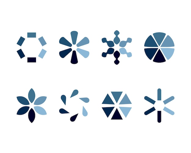Collection Loading bar status icon Vector illustration Set of vector loaded icons Download progress
