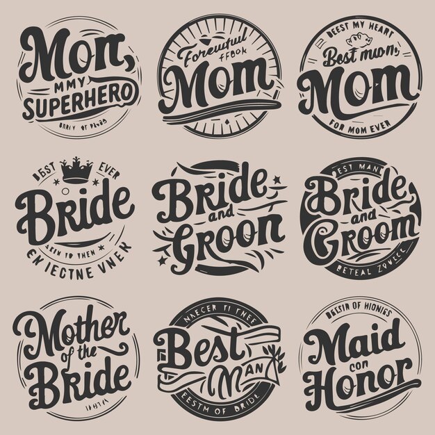 a collection of logos for mother mother and daughter