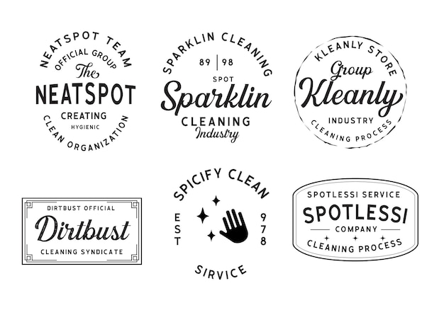 Vector a collection of logos for spotify cleaning company